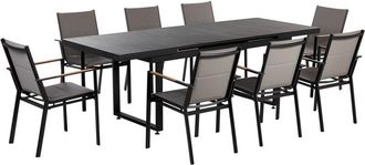 Beliani Garden Dining Set 8 Seater VALCANETTO/BUSSETO Metal Black