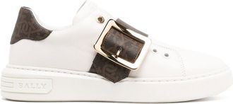Bally monogram-pattern buckled sneakers - women - Leather - 36.5 - White
