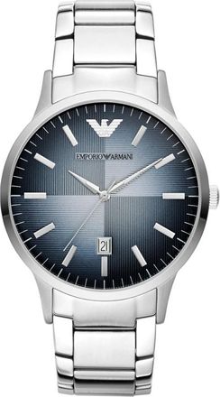 Emporio Armani Quartz Horloge - 43mm Roestvrijstalen Kast - unisex - Horloges - Grijs - ONE Size - Accessoires