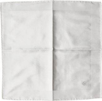Dolce & Gabbana White Logo Silk Square Handkerchief Womens Scarf