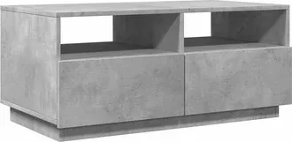 vidaXL Mesa De Centro Con Luces Led Gris Hormig&oacute;n 90x49x40 Cm Vidaxl