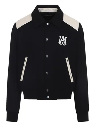 Amiri varsity logo-embroidered jacket - men - Wool - M - Black