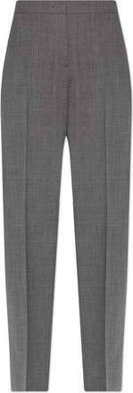 Fabiana Filippi Wollen Broek met Vouw - Dames - Straight fit broeken - Grijs - L - Wol - Broeken