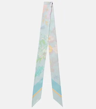 Gucci Floral silk twill scarf