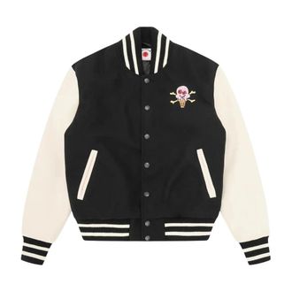 Icecream Icecream - Cones & Bones Varsity Jacket - Heren - Jassen - Zwart - Maat: L Poliester