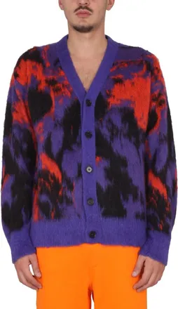 Msgm Purple V Neck Cardigans