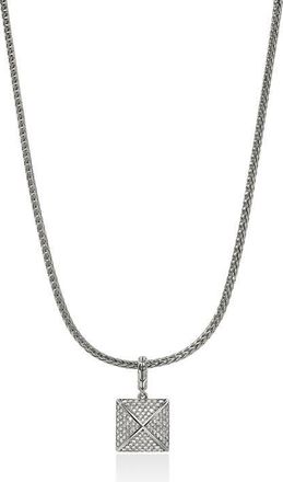 John Hardy Icon Stud Pendant Necklace, Sterling Silver, Diamonds at Nordstrom, Size 18