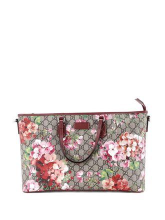 Gucci Convertible Zip Blooms Print GG Coated Canvas Large tote bag - Rosa
