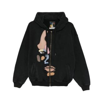 KidSuper Studios Hd04 Zip-up Hoodie - Heren - Sweatshirts & Hoodies - Zwart - Maat: L Katoen