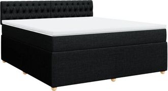 vidaXL Vidaxl - Cama Box Spring Con Colch&oacute;n Tela Negro 180x200 Cm