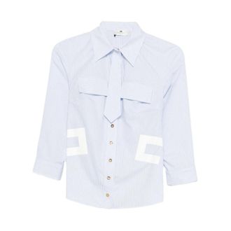 Elisabetta Franchi Shirts, female, Blue, Size: XS Shirts
