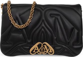 Alexander McQueen Seal schoudertas - Dames - Schoudertassen - Zwart - ONE Size - Leer - Tassen