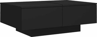 vidaXL Mesa De Centro Madera Contrachapada Negro 90x60x31 Cm Vidaxl