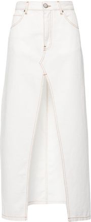 Pinko embroidered denim skirt - women - Cotton/Cotton - 44 - White