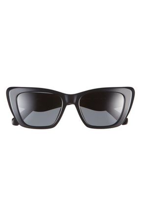 Tory Burch 52mm Cat Eye Sunglasses in Black /Dark Grey at Nordstrom