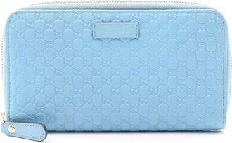 Gucci Blue Leather Long Wallet (Bi-Fold) (Pre-Owned)