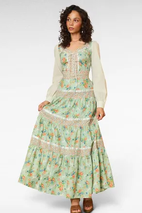 ModCloth Bella Tiered Maxi Unicorn Skirt, ModCloth x Gunne Sax in Unicorn Tapestry at Nordstrom, Size X-Small