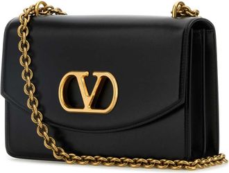 Valentino Garavani Womens Black Leather Vain Shoulder Bag Nero Calf - Bos Taurus Borse A Tracolla