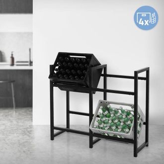 ML Design Estante Para 4 Cajas De Bebidas De Acero Antracita 91 X 31 X 75,5 Cm Estanter&iacute;a De Pie Hasta 150 Kg Por Balda Soporte Estable Y Robusto Botellero De C