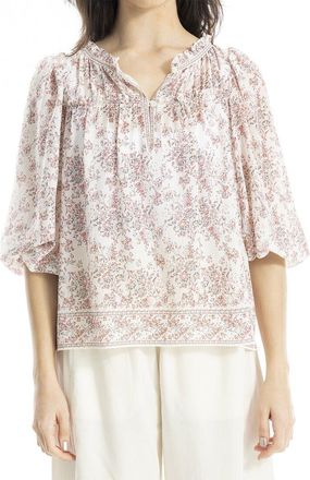 Max Studio V-Neck Puff Sleeve Top