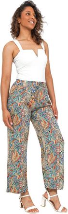 Generic Womens Trousers Palazzo Trousers Baggy Wide Leg Flared Pants Printed Pant (UK, Alpha, XL, Regular, Regular, Blue)