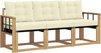 vidaXL Conjunto De Sof&aacute;s De Exterior 3 Uds. Blanco Y Crema Vidaxl