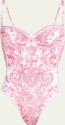 Camilla Livin La Vida Rosa Ruched Underwire One-Piece Swimsuit
