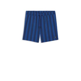 BOSS Logo-badge swim shorts with stripe