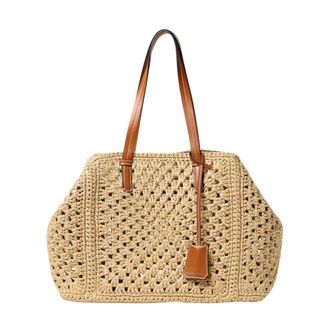 Ermanno Scervino Elegante Bolso Tote de Paja - Bags - Mujer - Beige - ONE SIZE
