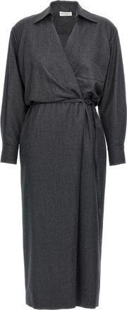 Brunello Cucinelli Grey Wallet chemisier dress