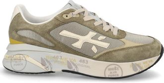 Premiata Beige Moerun Suede Mesh Sneakers
