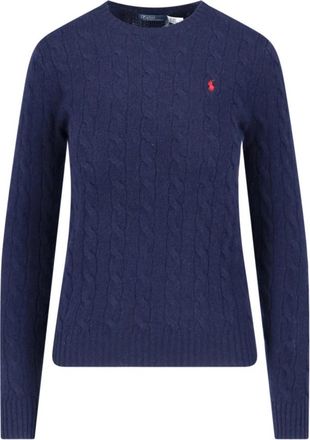 Polo Ralph Lauren Rondgebreide trui - Dames - Ronde hals truien - Blauw - M - Katoen - Truien & Vesten