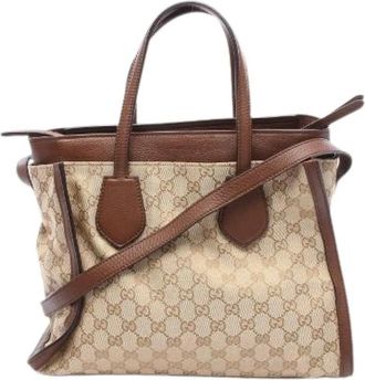 Gucci Pre-owned Handbags, female, Beige, Size: ONE SIZE Pre-owned Canvas gucci-bags