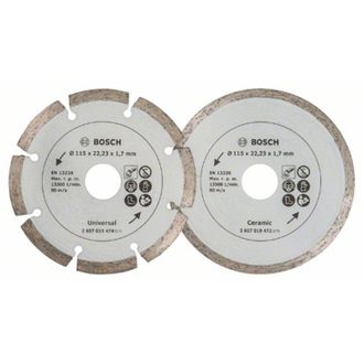 Bosch 2x Discos De Diamante Para Azulejos Y Material De Construcci&oacute;n, Di&aacute;metro: 115 Mm - 2607019478