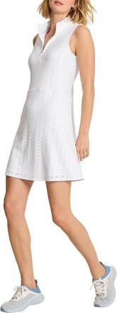 Tommy Bahama Abby Eyelet Front Zip Minidress in White at Nordstrom, Size X-Small