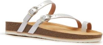 FRANKiE4 Blake Slide Sandal in Silver Tumbled at Nordstrom, Size 10