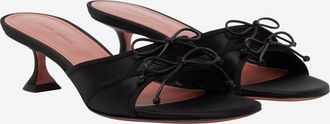 Amina Muaddi Womens Sandals Eleonora Slipper Black Silk