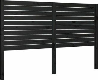 vidaXL Cabecero De Cama Madera Maciza De Pino Negro 146x4x100 Cm Vidaxl
