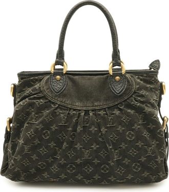 Louis Vuitton Monogram Denim Noir Monogram Denim Handbag Tote Bag (Pre-Owned)