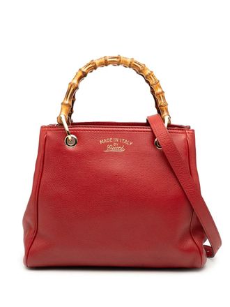 Gucci 2000-2015 Small Calfskin Bamboo Shopper satchel - women - Calf Leather - One Size - Red