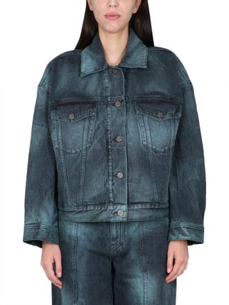Stella McCartney Blue Tie-Dye Shirt Collar Jacket