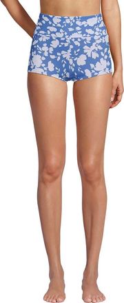 Lands End Tugless High Waisted Swim Boy Shorts in Lake Blue Blossom Floral at Nordstrom, Size 20W