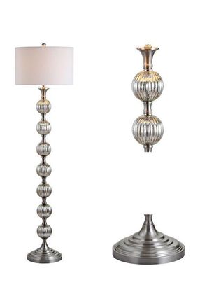 Jonathan Y Designs Oslo 60.5 Glass/Metal LED Floor Lamp, Mercury Silver at Nordstrom