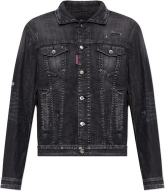 Dsquared2 Vintage-effect Denim Jacket - Heren - Spijkerjassen - Zwart - XL - Denim - Jassen