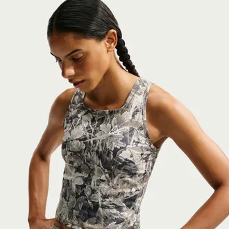 Nike Womens Nike ACG Chamo Camo Dri-FIT Trail Running Tank Top in Green | IQ9737-355