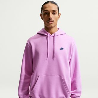 Nike Mens Club Pullover Fleece Hoodie in Purple | FN3859-503