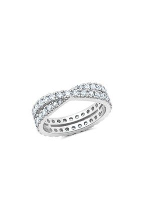 Crislu Grace Cubic Zirconia Eternity Ring in Pure Platinum/Clear Stone at Nordstrom, Size 7