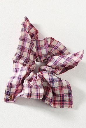 Lele Sadoughi Square Plaid Scrunchie