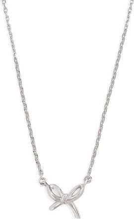 Kate Spade New York Girlie Pearlie Mini Bow Pendant Necklace Silver, Brass