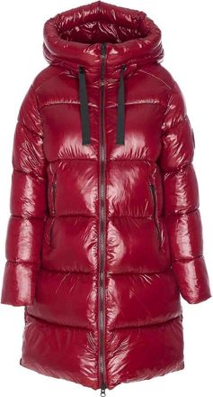 Save The Duck Red Down Jacket Frontal Zip Closure